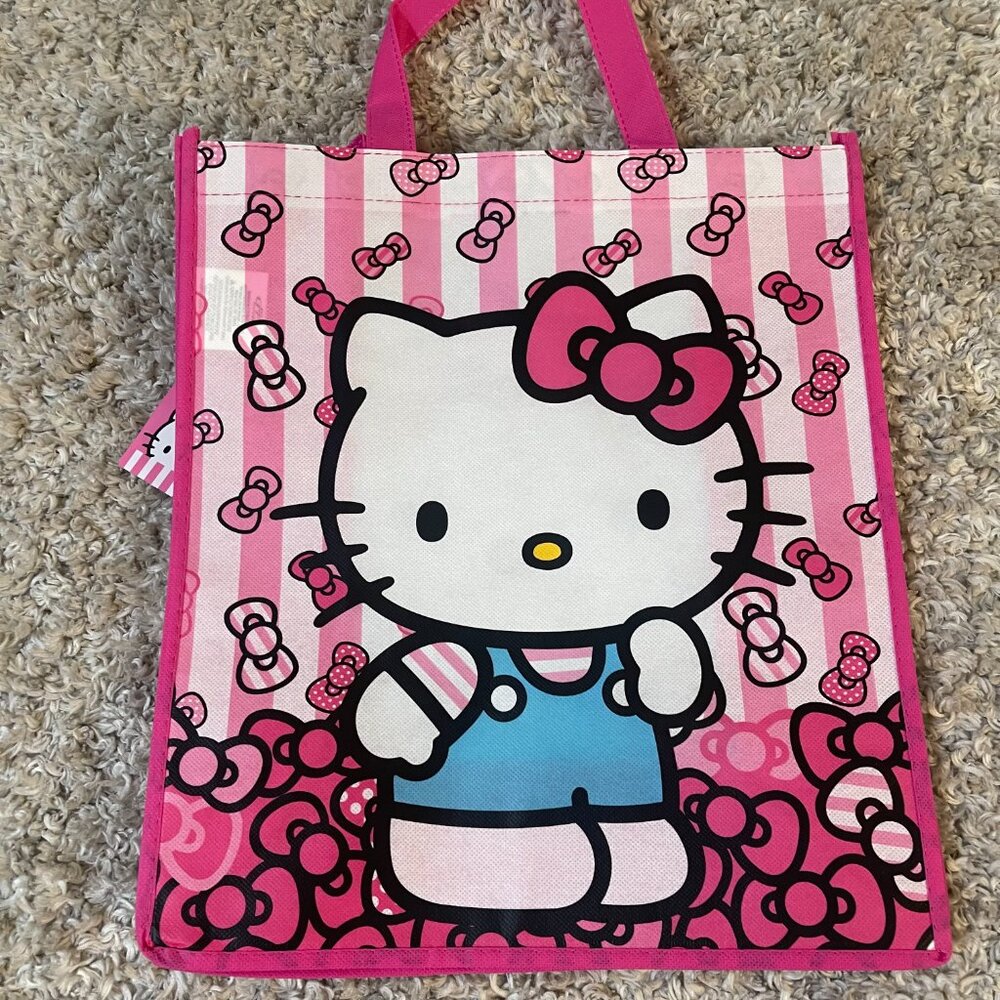Hello Kitty Tote Bag Lot of 3 Pink Red Sanrio Reusable Shopper Bags - Picture 8 of 8